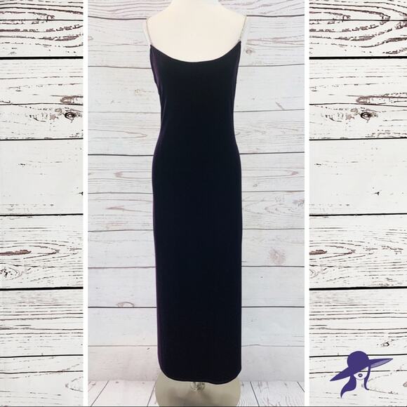Jalate Dresses & Skirts - Jalate purple velvet rhinestone straps side slits
